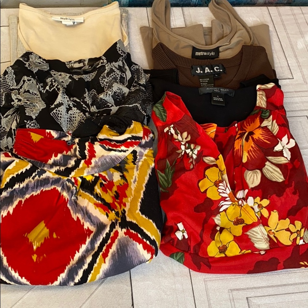 Women's 7 Sleeveless Large Tops Bundle